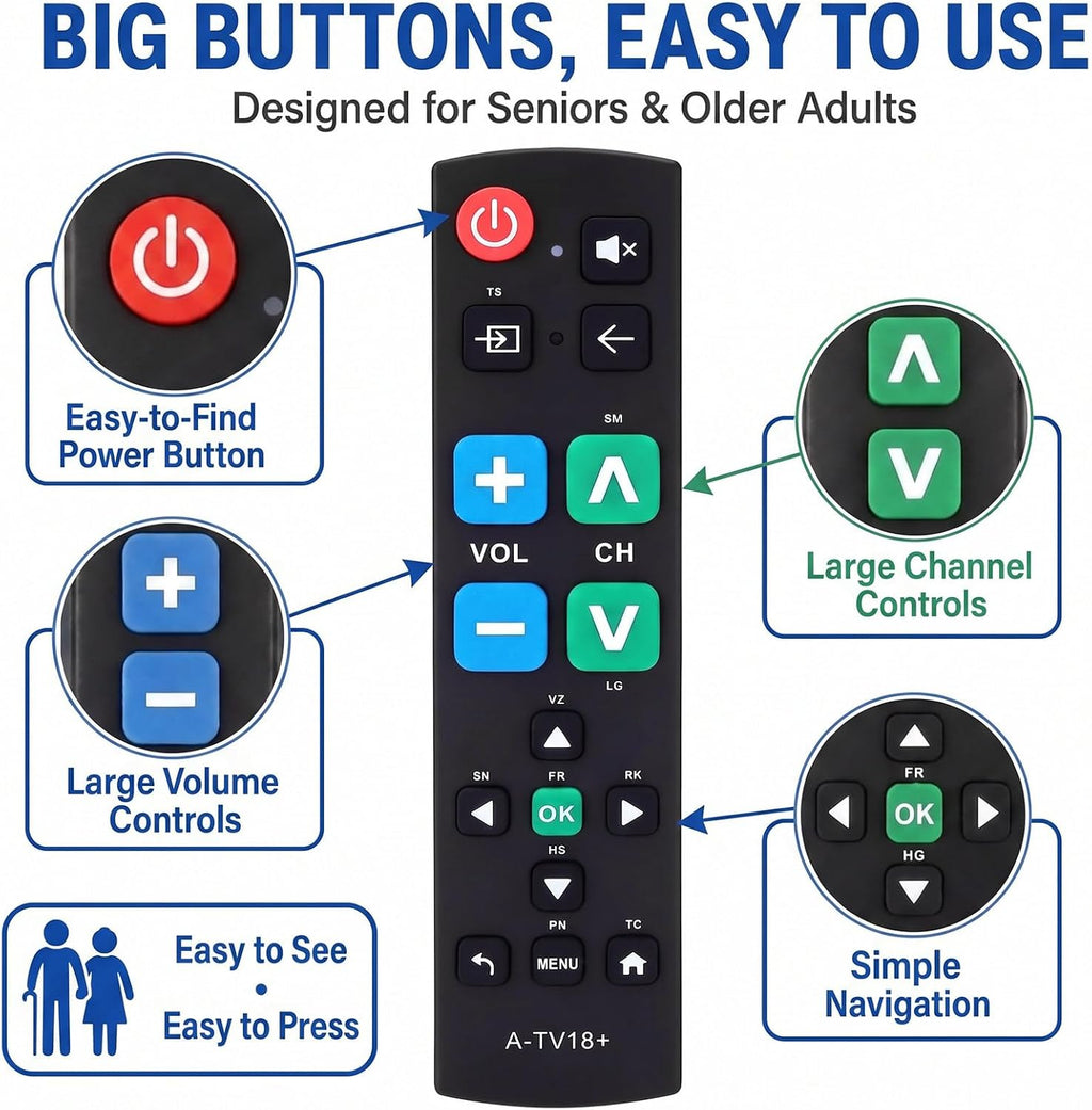 Tellegloww Paquete de 10 controles remotos universales de TV con botón
