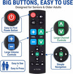 Tellegloww Paquete de 10 controles remotos universales de TV con botón