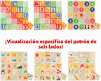 ABC Bloques de construcción de madera para niños pequeños de 1 a 3 años, 26 bloques apilables del alfabeto y números, juguetes educativos de aprendizaje para niños y niñas, regalos de 1.65