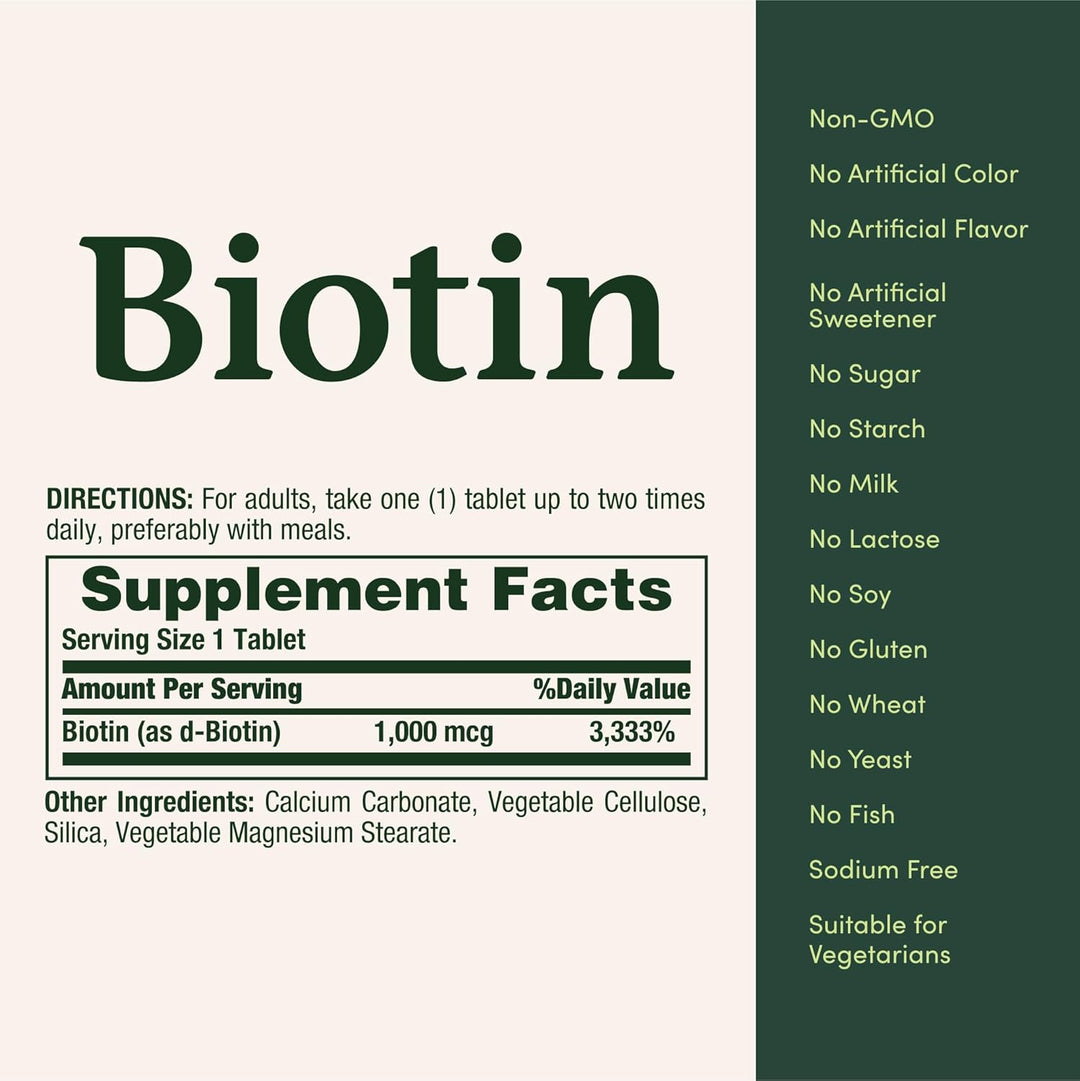 Nature's Bounty Biotina, Apoya el metabolismo para la energía y...