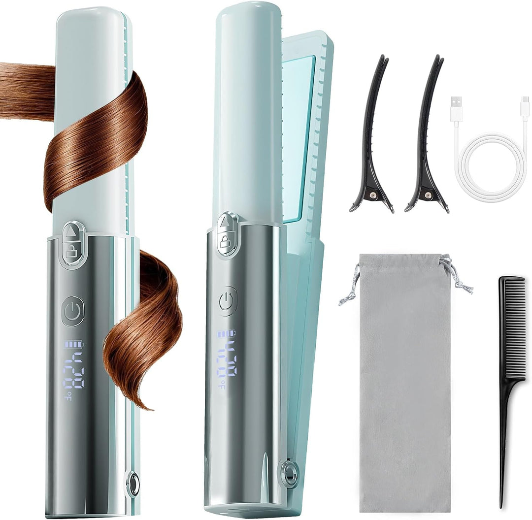 LAMA - Plancha de pelo inalámbrica 2 en 1, plancha plana de viaje p...