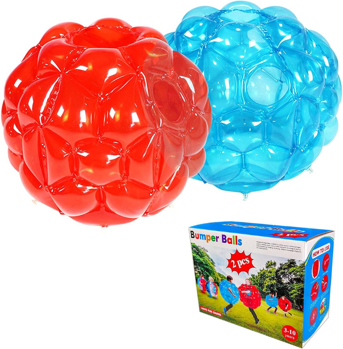 ZHUYNXIR 2 bolas de sumo para niños, bola de tolva de parachoques para niños, bolas de sumo para niños, bola de burbujas de sumo para niños al aire libre para juegos en equipo para niños a partir de 3