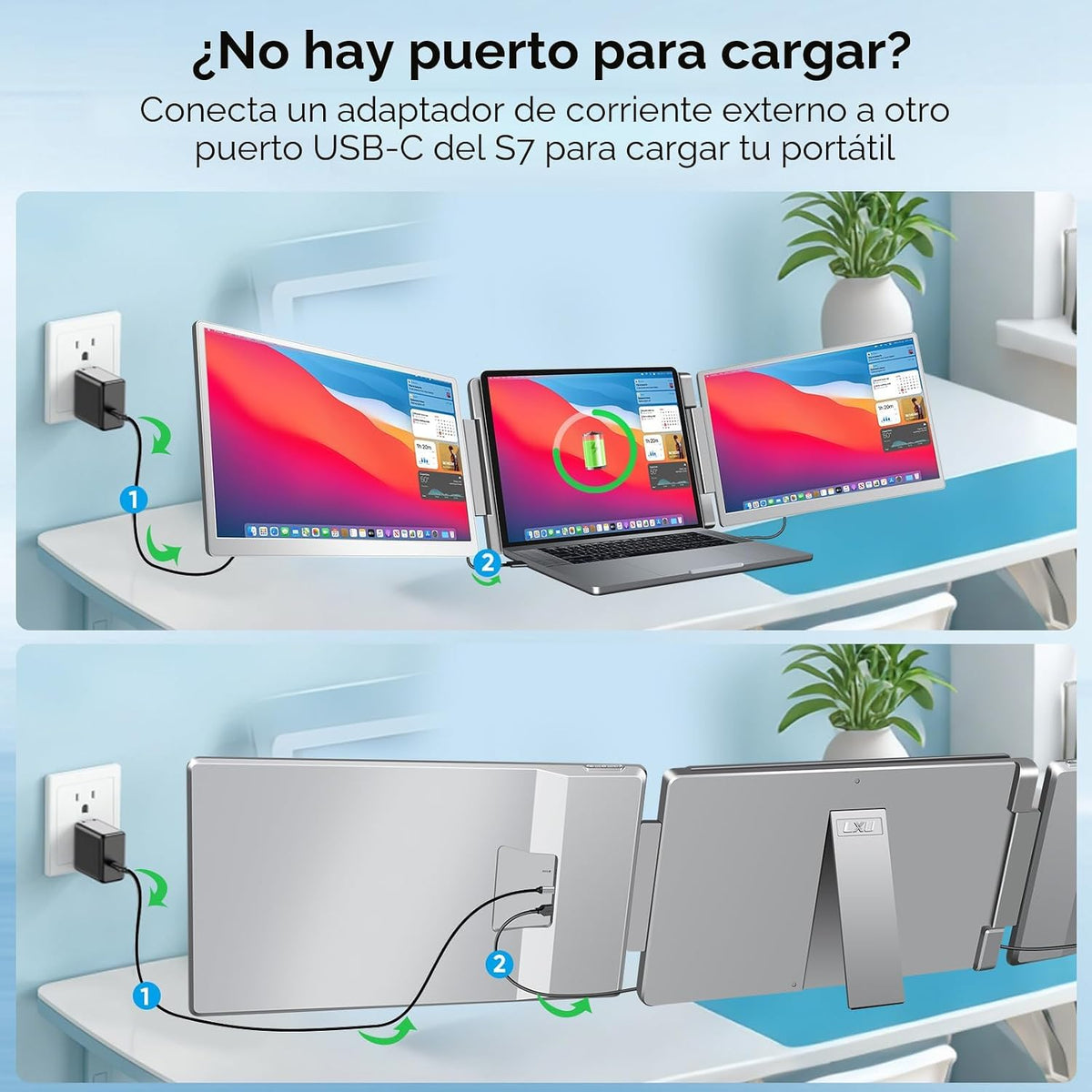 LXU Monitor extensor de pantalla portátil portátil de 14 pulgadas,...