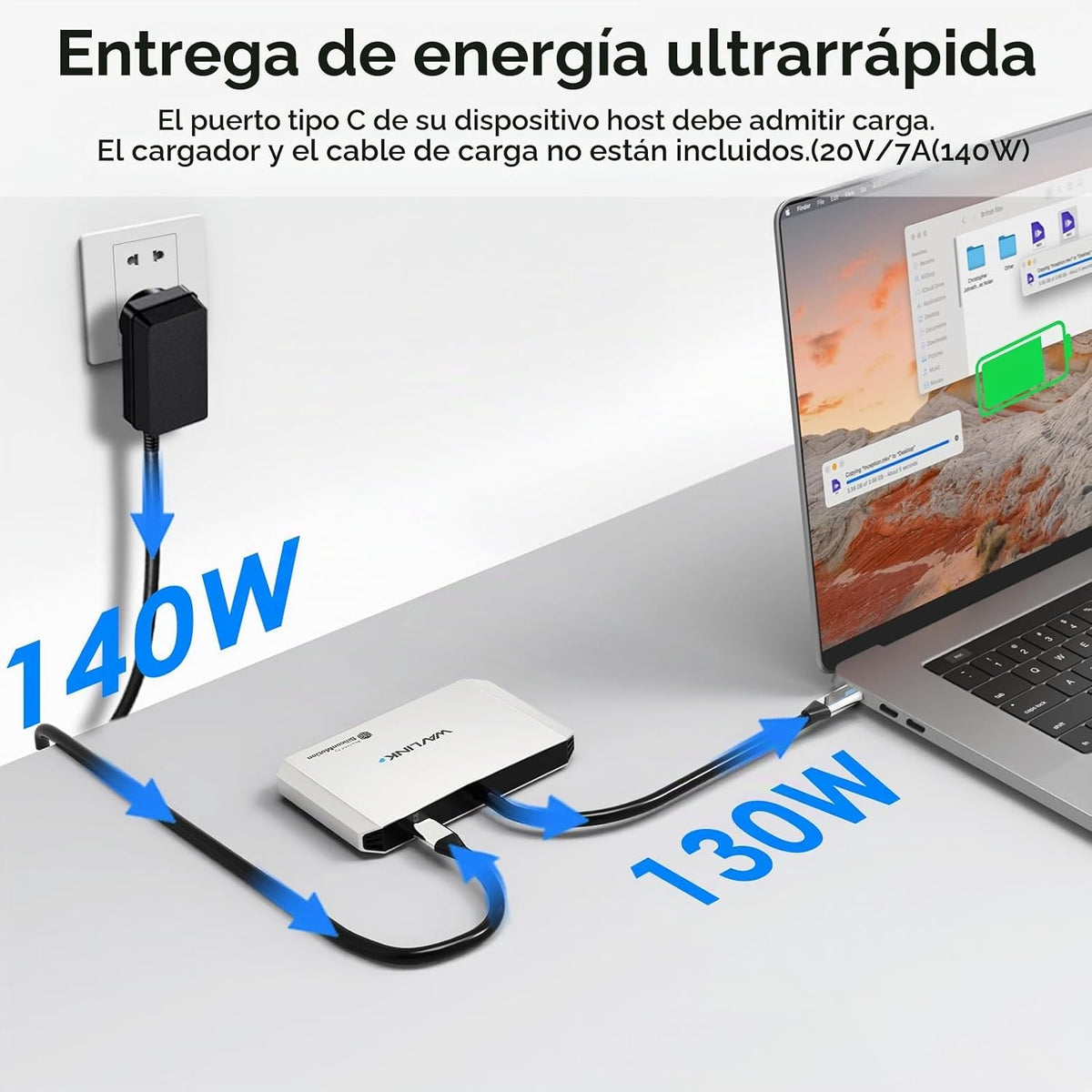 WAVLINK Estación de acoplamiento para portátil, 4 monitores para HDMI