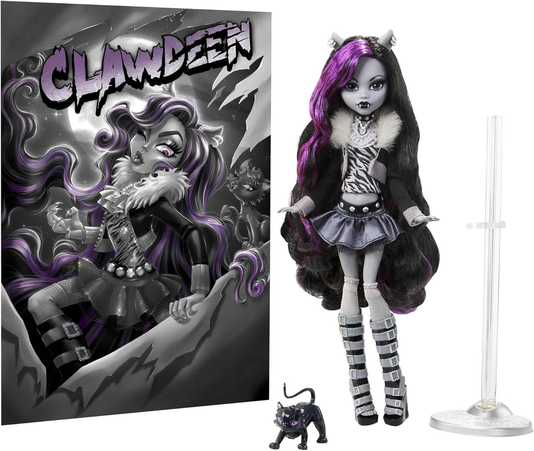 Monster High Muñeca de Drama en Carrete, Clawdeen Wolf en Blanco y...