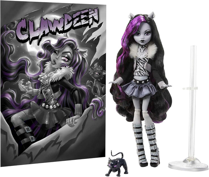 Monster High Muñeca de Drama en Carrete, Clawdeen Wolf en Blanco y...