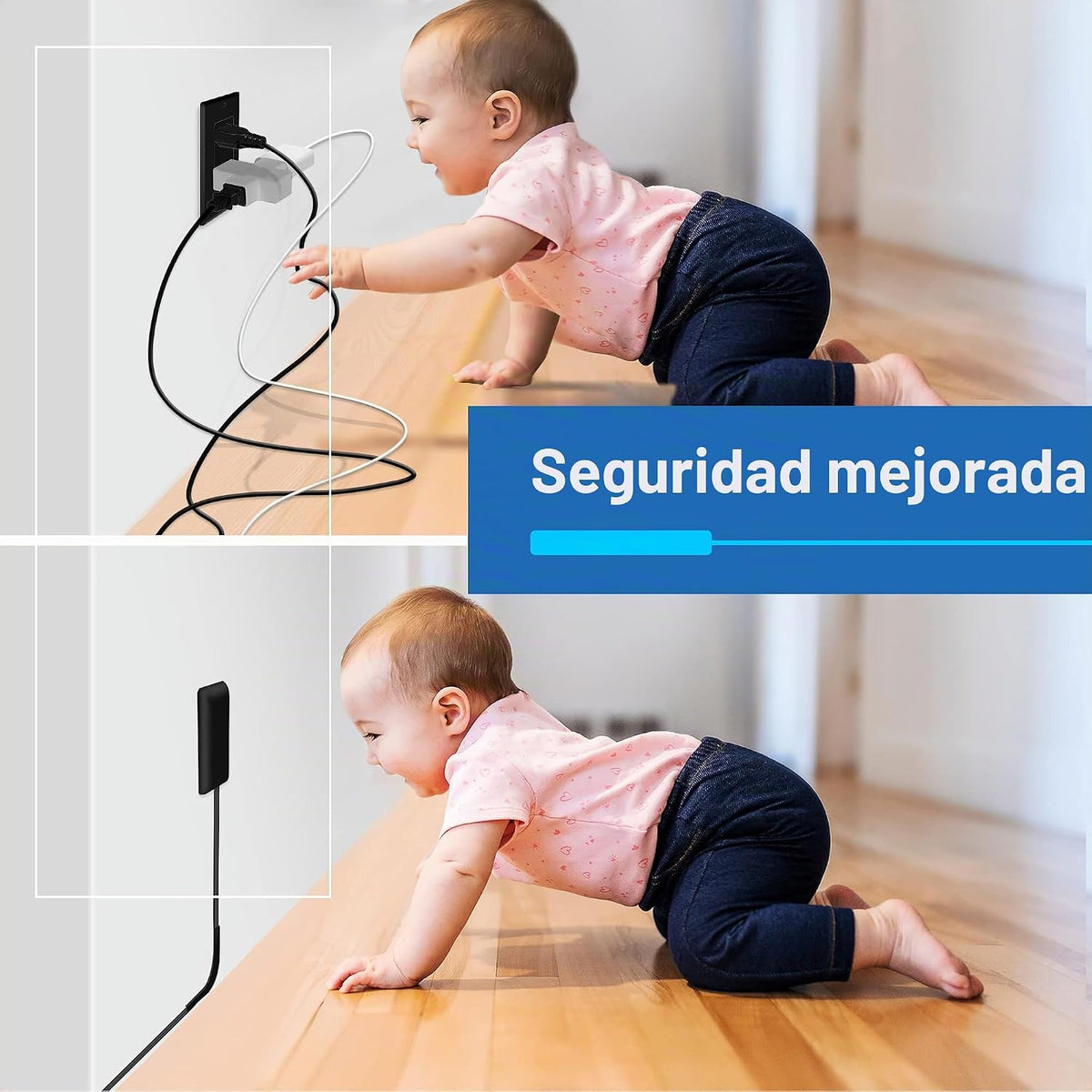 LIDER Extensor de salida con 3 receptáculos, 2 regletas de alimentación