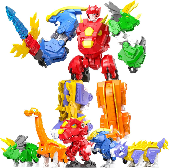 Juguetes de dinosaurio robot transformables 5-en-1 kit de