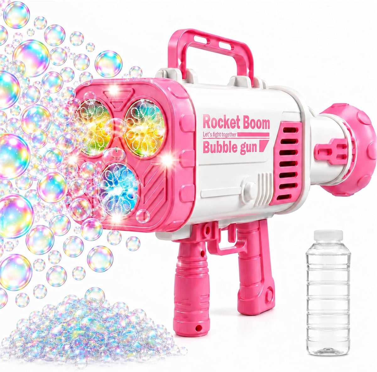 Pistola de Burbujas con LED Azul para Niños Pequeños, Lanzador de Burbujas para Niños