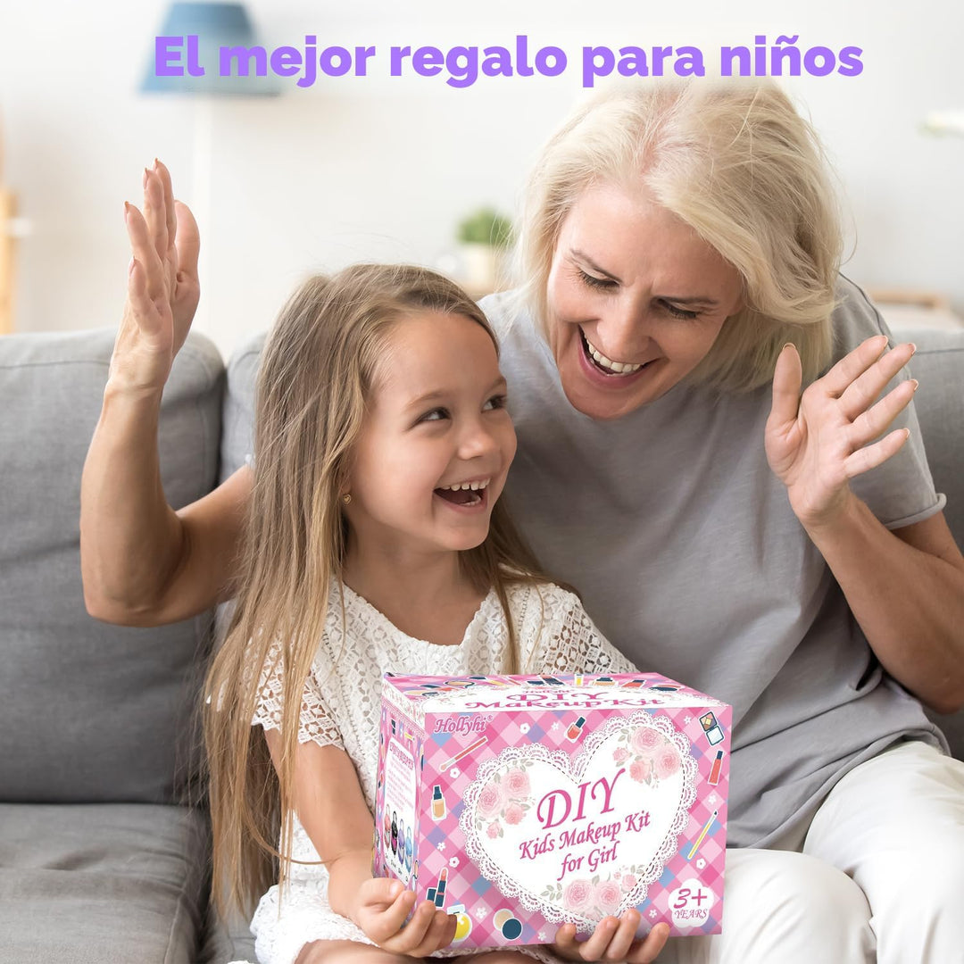 Hollyhi 58 piezas de kit de maquillaje para niñas, juguetes de prin...