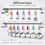 U-Taste Juego de cucharas medidoras de metal, mango mejorado, 12 unidades