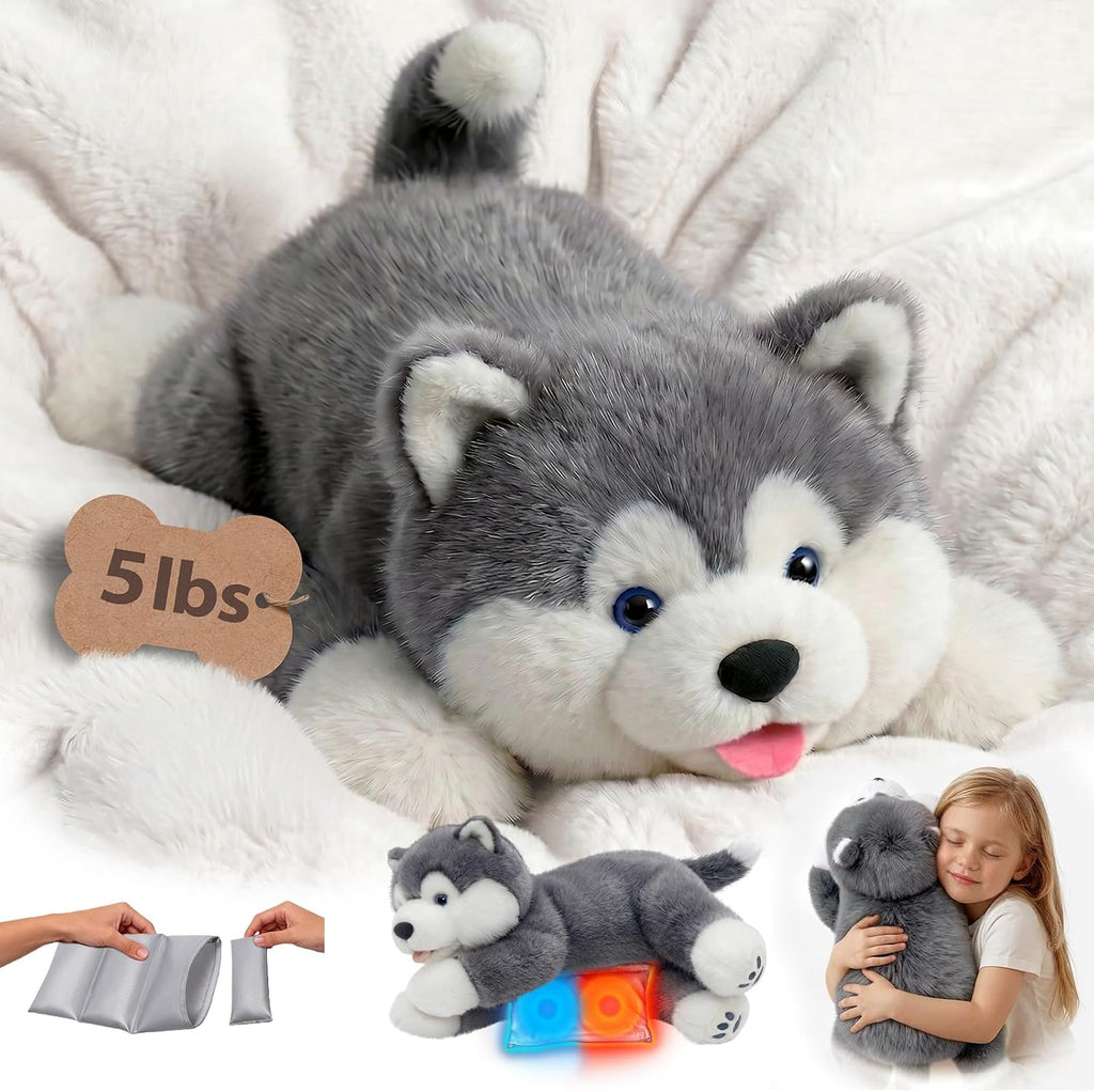 Mewaii Peluches con peso para perro, calentable, refrigerable, 2-5 libras