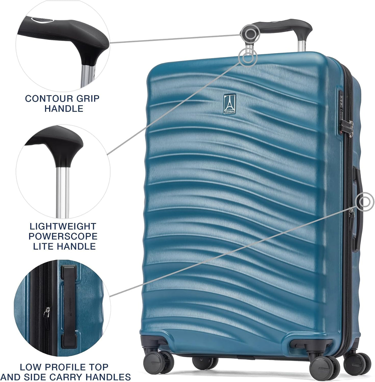 Travelpro Maxlite Air V2 Maleta de rueda giratoria con lados duros expandible, Verde azulado