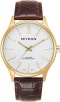 Reloj de vestir ultradelgado Miykon para hombre, correa de cuero genuino, resistente al agua