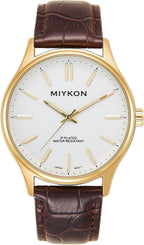 Reloj de vestir ultradelgado Miykon para hombre, correa de cuero genuino, resistente al agua