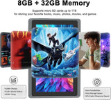 ZZB Tablet Android 14 de 7 pulgadas, 8 GB de RAM (4 GB expandibles)...