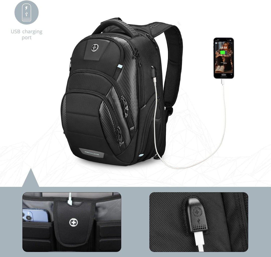 Swissdigital Design CIRCUIT PRO - Mochila para laptop para hombre p...