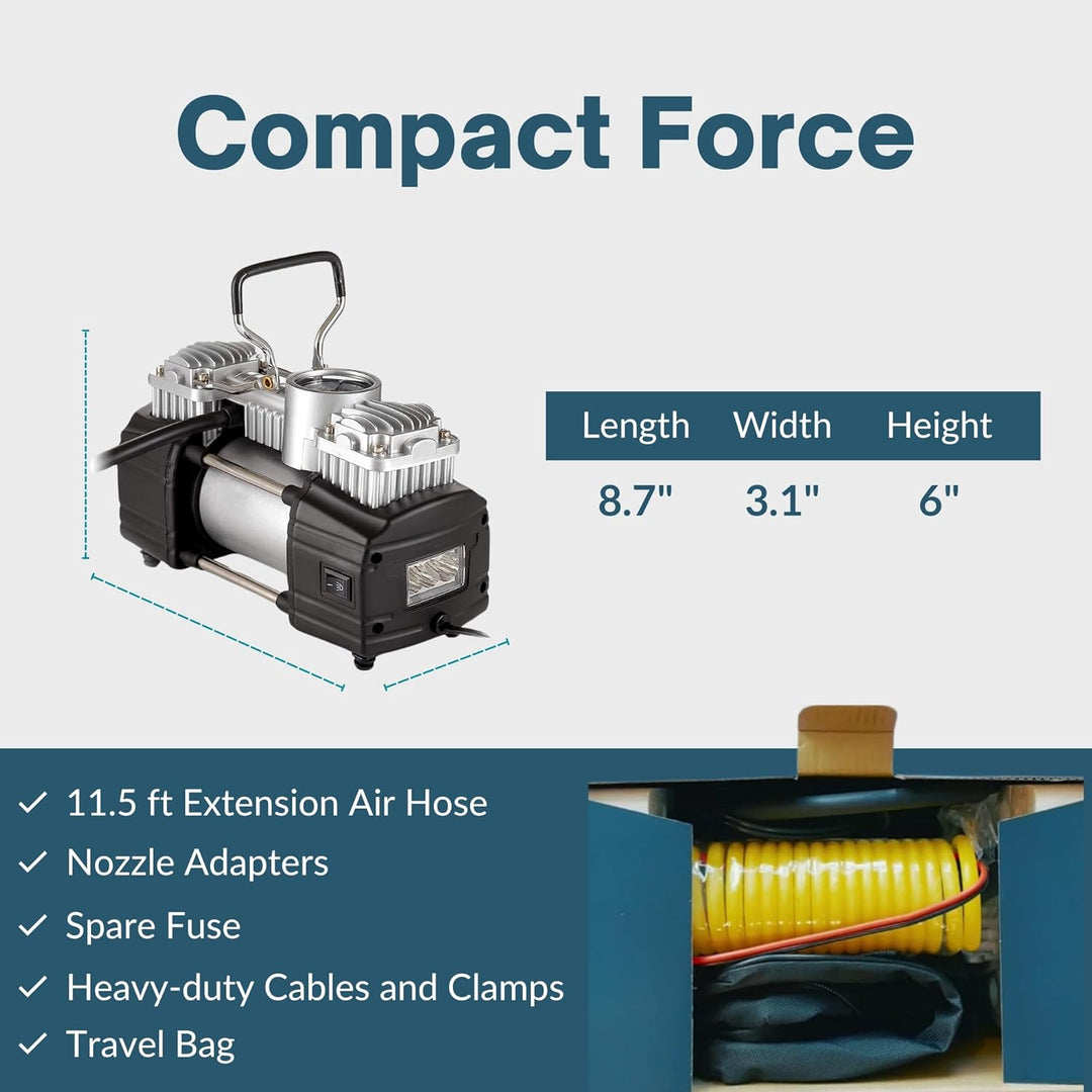Compresor de Aire Asani de 12V - Bomba de Neumáticos Portátil y Com...