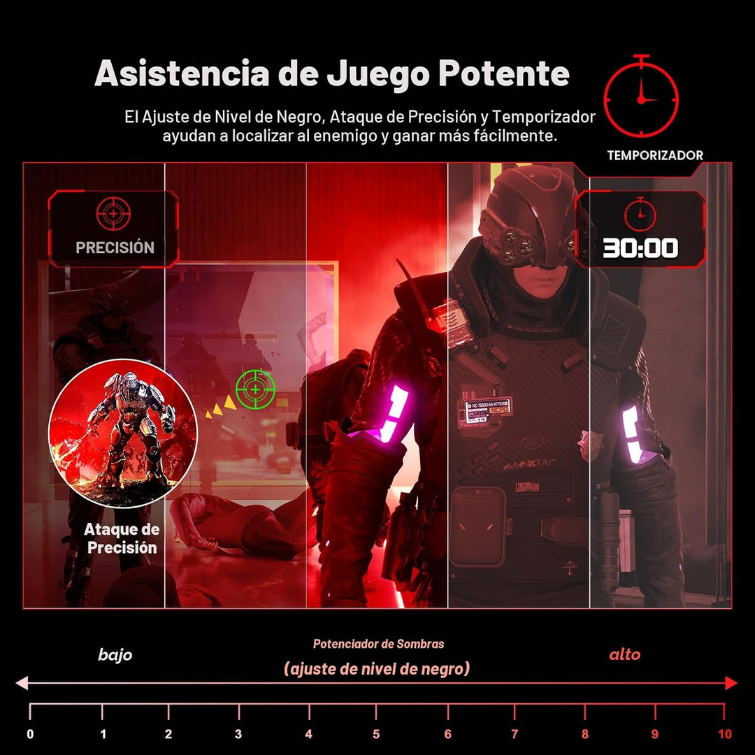 SANSUI Monitor curvo para juegos de 27 pulgadas, 200 Hz, 1 ms con a...