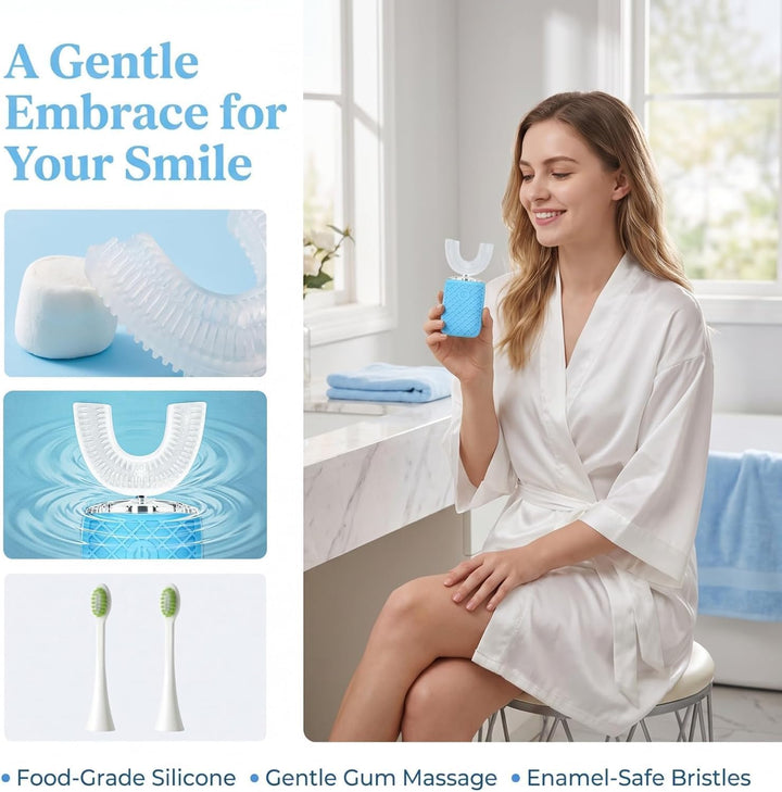 yeklike Sonic Electric - Cepillo de dientes en forma de U para adul...