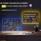 Tablero de dibujo LED con 8 colores, tableros de mensajes acrílicos de 13 x 10 pulgadas con 13 efectos de luz, tablero de garabatos brillantes, regalos para niños, para Pascua, Halloween