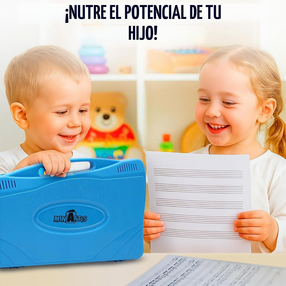 Glockenspiel - Xilófono para niños, colorido, 25 notas con cancionero de 30 canciones