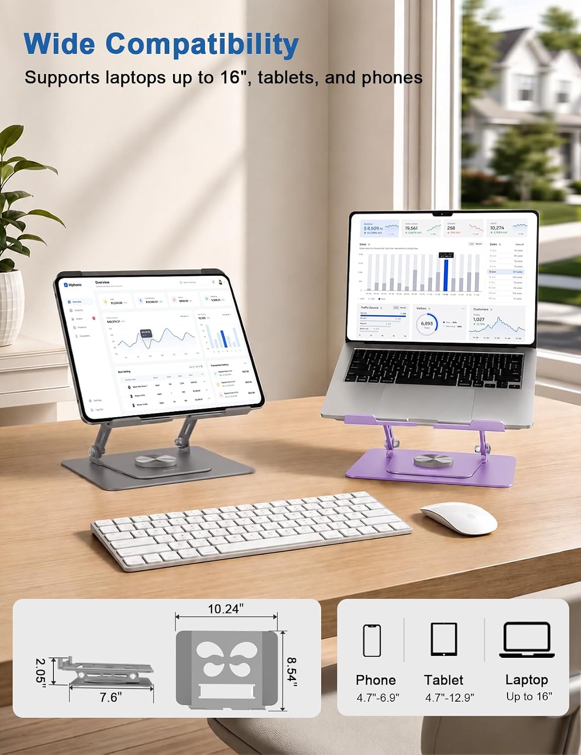 Aoviho Soporte ajustable para ordenador portátil de escritorio – El...