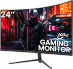 CRUA Monitor curvo para juegos FHD 1080P 200Hz de 24 pulgadas, Free...