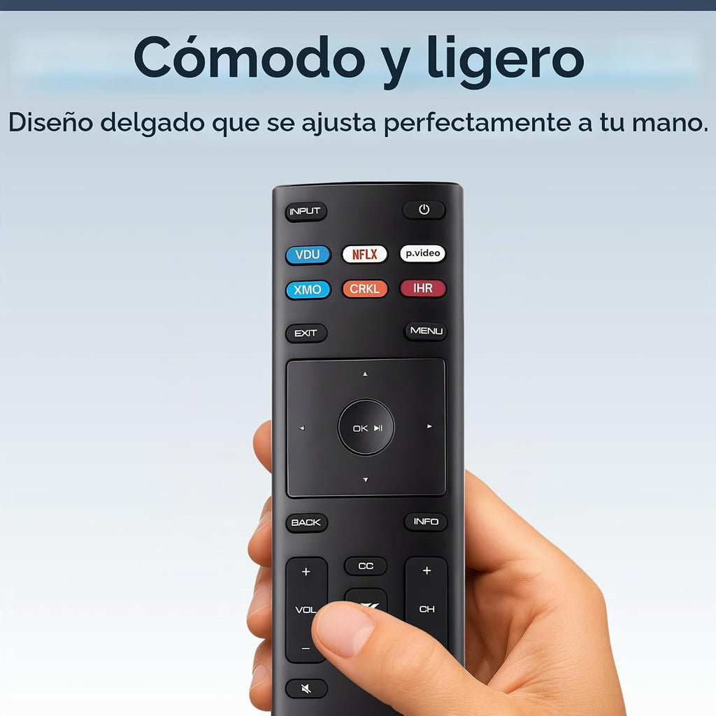XRT136 - Control remoto de repuesto para televisores Vizio SmartCast, fácil configuración, infrarrojos, teclas de acceso directo, control remoto universal, compatible con D, E, M, P