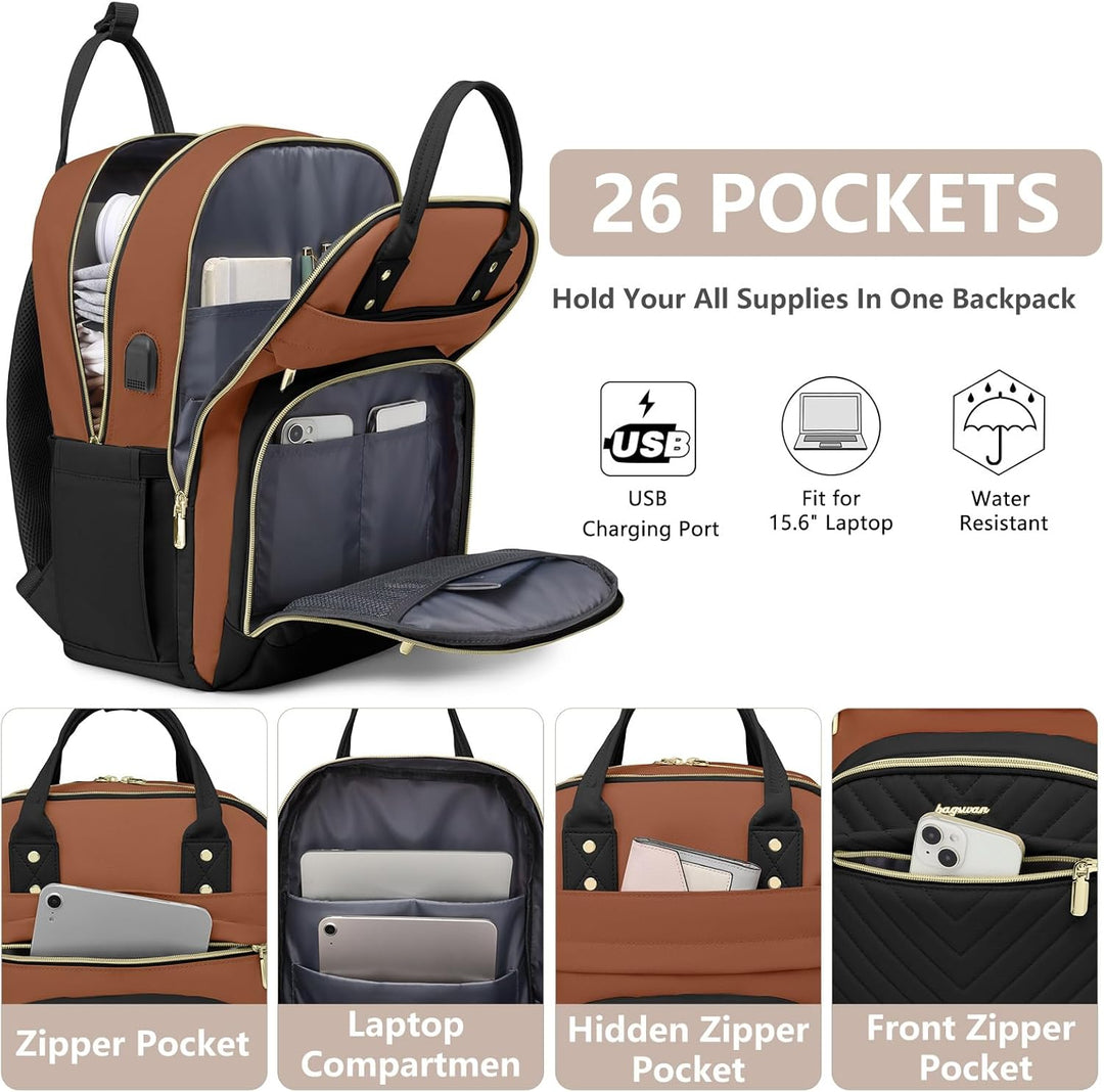 bagswan Mochila para Laptop para Mujeres Bolsa, 15,6 pulg.