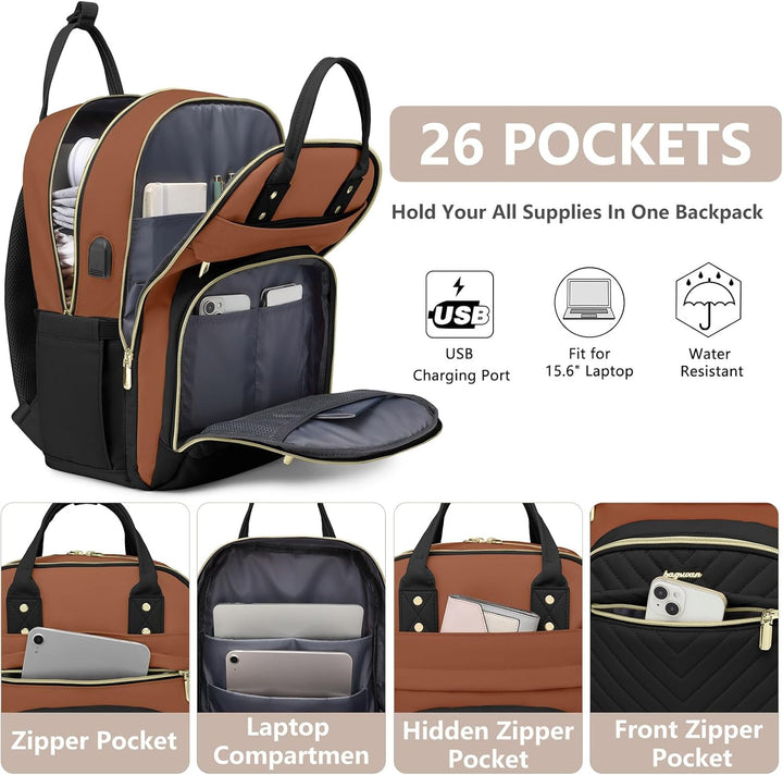 bagswan Mochila para Laptop para Mujeres Bolsa, 15,6 pulg.
