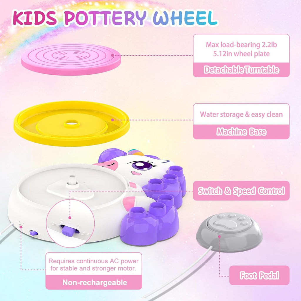 Rueda de cerámica para niños, kit de manualidades de unicornio para niños de 6 a 12 años