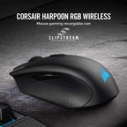 Corsair Harpoon - Ratón inalámbrico RGB ligero para juegos FPS/MOBA – 10,000 DPI – 6 botones programables – Bluetooth de baja latencia – Compatible con iCUE – PC, Mac, PS5, PS4, Xbox – Negro