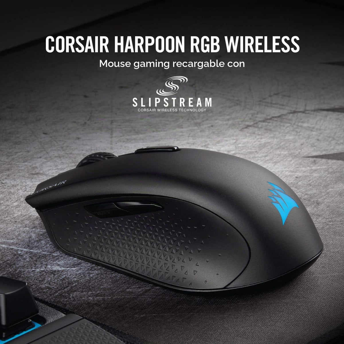Corsair Harpoon - Ratón inalámbrico RGB ligero para juegos FPS/MOBA – 10,000 DPI – 6 botones programables – Bluetooth de baja latencia – Compatible con iCUE – PC, Mac, PS5, PS4, Xbox – Negro