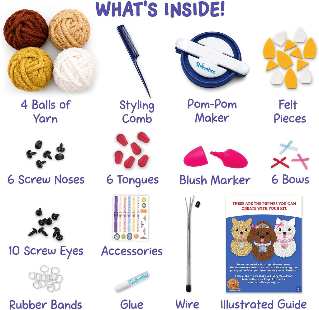 Skillmatics PomPals Puppies - Kit de arte y manualidades de bricolaje
