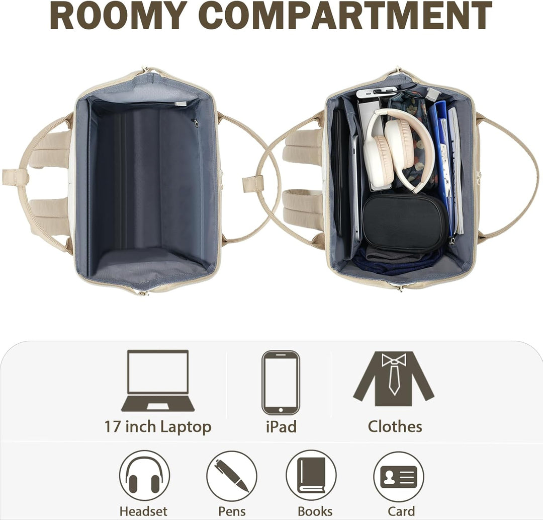 KROSER Mochila para laptop de 17 pulgadas, elegante mochila repelen...