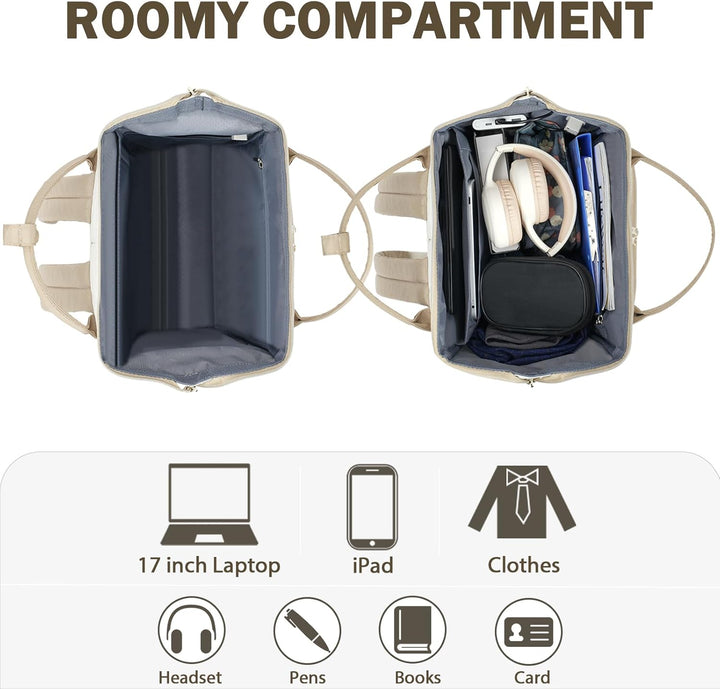 KROSER Mochila para laptop de 17 pulgadas, elegante mochila repelen...