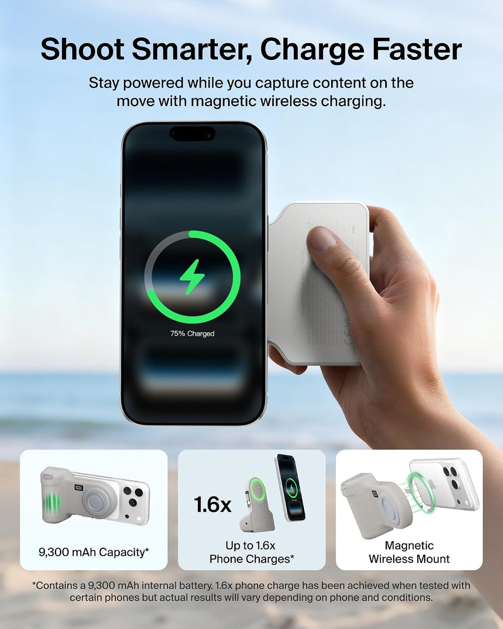 Belkin Stage PowerGrip - Empuñadura magnética de carga inalámbrica para