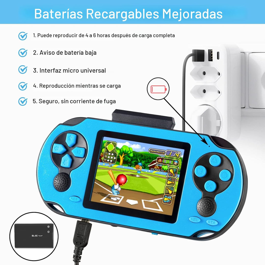 TaddToy Juego de mano de 16 bits para niños y adultos, pantalla gra...
