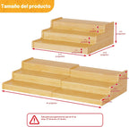 Organizador Expandible de Latas de Bambú para Despensa, Soporte de Almacenamiento de Latas de 3 Estantes Ajustables, Organizador de Refrescos que Sostiene hasta 24 Latas, Exhibidor de Alimentos en Latas para Despensa, Gabinete, Encimac (patente pendiente)