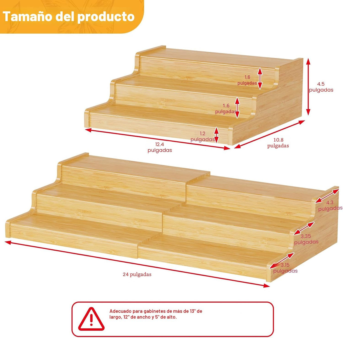Organizador Expandible de Latas de Bambú para Despensa, Soporte de Almacenamiento de Latas de 3 Estantes Ajustables, Organizador de Refrescos que Sostiene hasta 24 Latas, Exhibidor de Alimentos en Latas para Despensa, Gabinete, Encimac (patente pendiente)