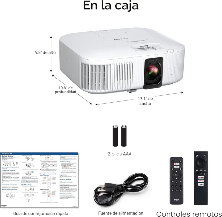 Epson Home Cinema 2350 4K PRO-UHD Proyector Inteligente para Juegos...