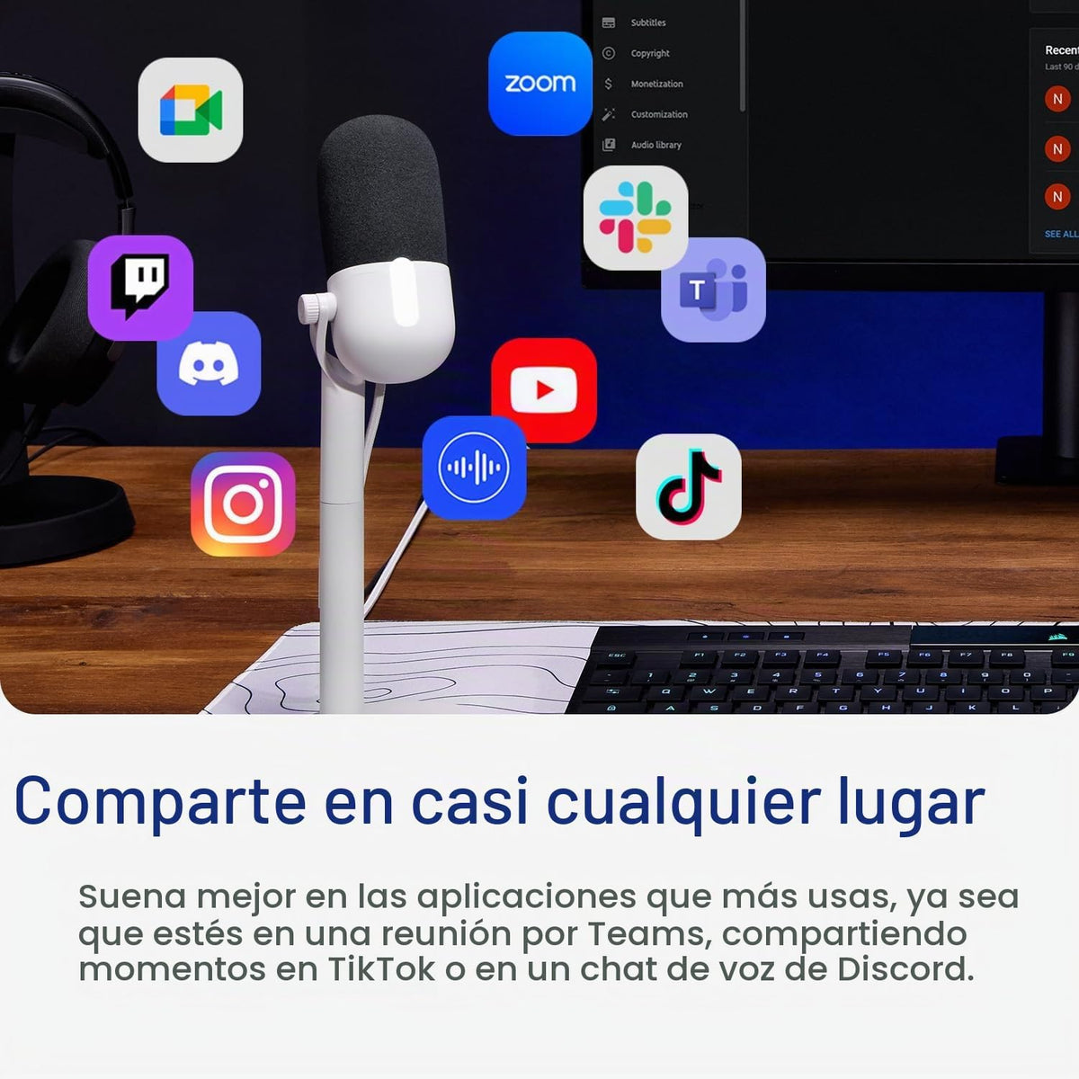 Elgato Micrófono de condensador USB Wave: Neo, toque para silenciar
