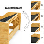 Lámpara Hiceeden Reposapiés de bambú debajo del escritorio, reposapiés ergonómico con 4 alturas ajustables, taburete antideslizante con superficie de masaje para trabajo en oficina y hogar, mejora la postura
