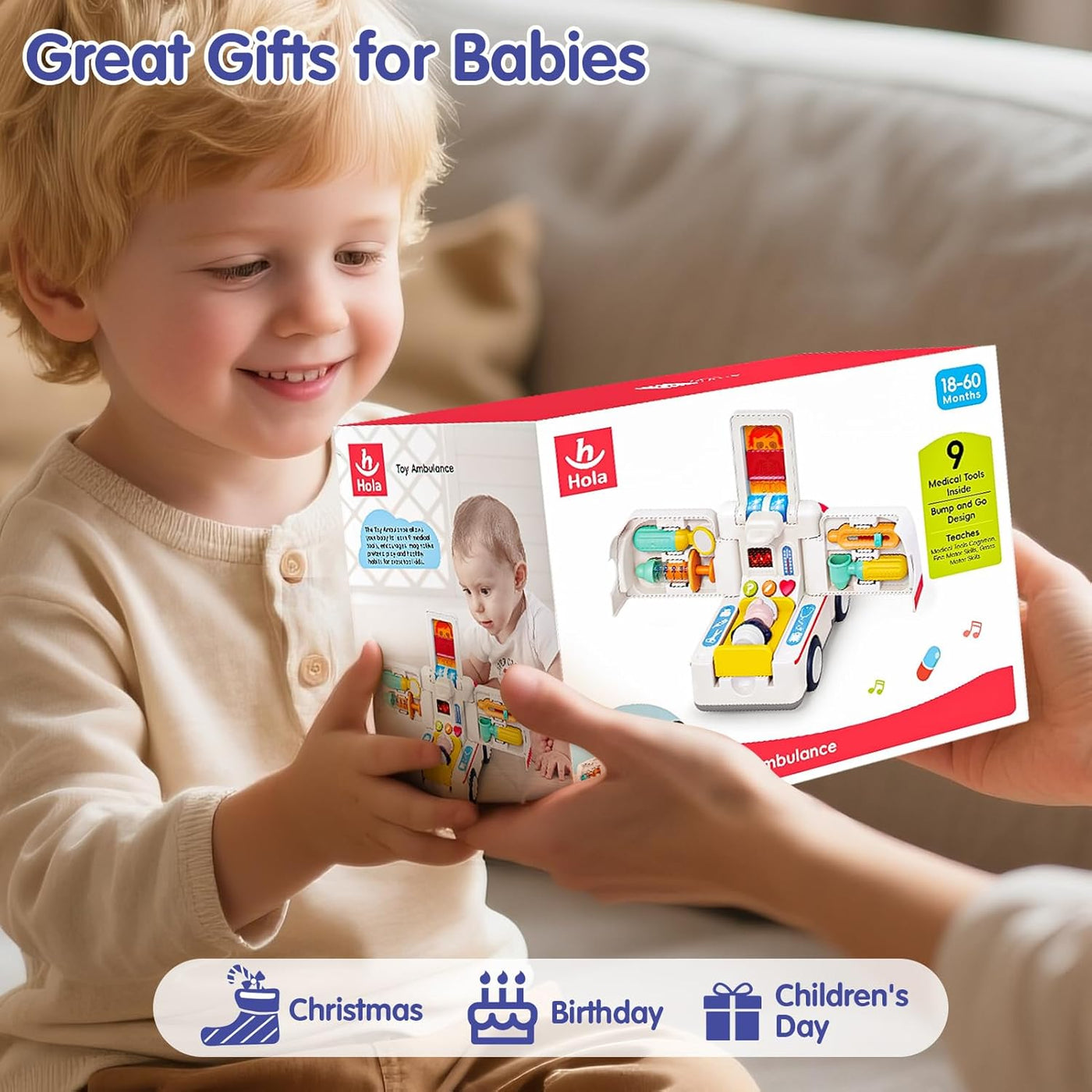 HOLA Juguetes para niños de 1 2 y 3 años regalo de