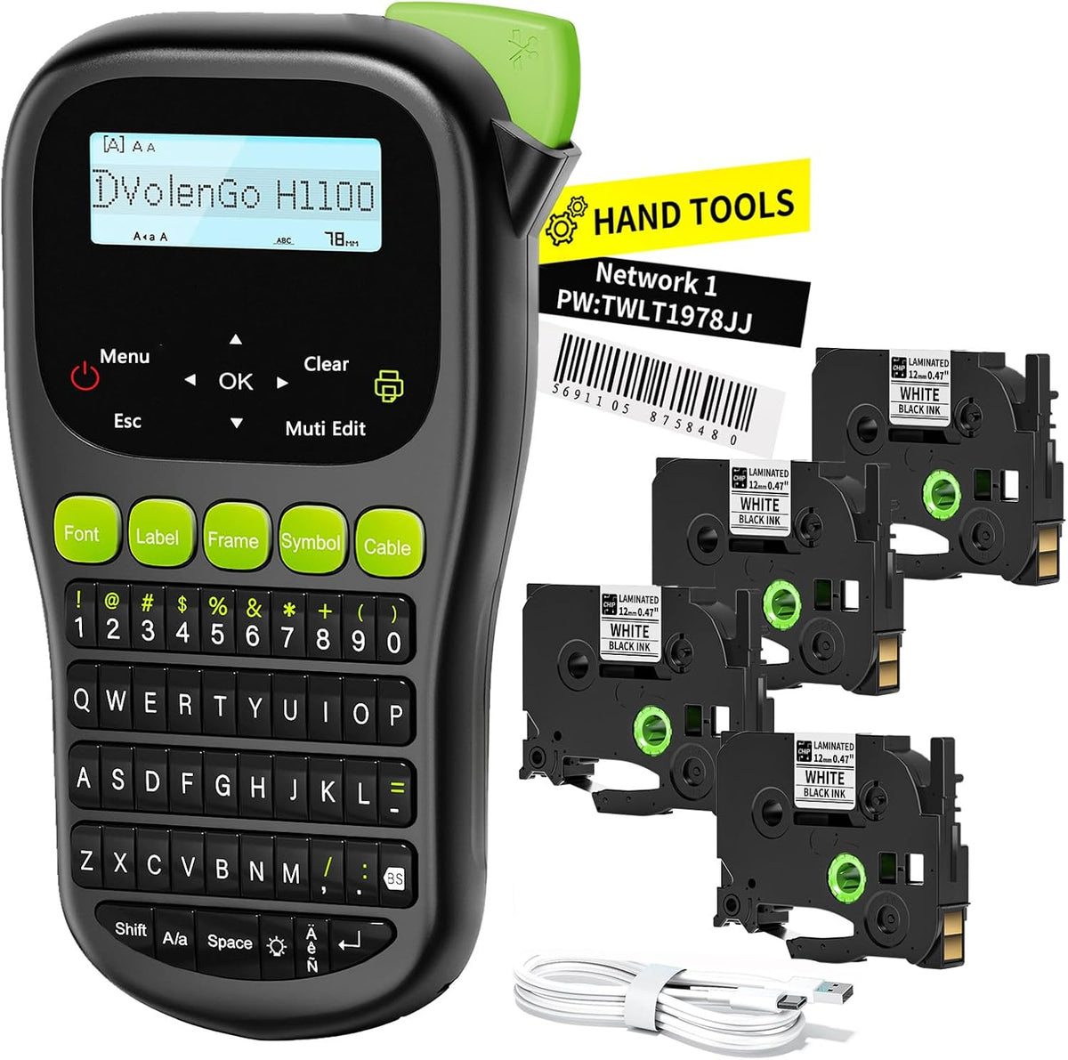 Máquina etiquetadora con 4 cintas, etiquetas impermeables para etiquetas de