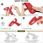 Pistola de pegamento caliente de tamaño completo con potencia dual de 60/100 W y 21 barras de pegamento caliente (7/16"), pistola de pegamento industrial de calentamiento rápido y resistencia