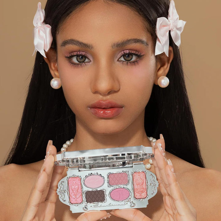 Flower Knows Swan Ballet Paleta de maquillaje de seis colores, pale...