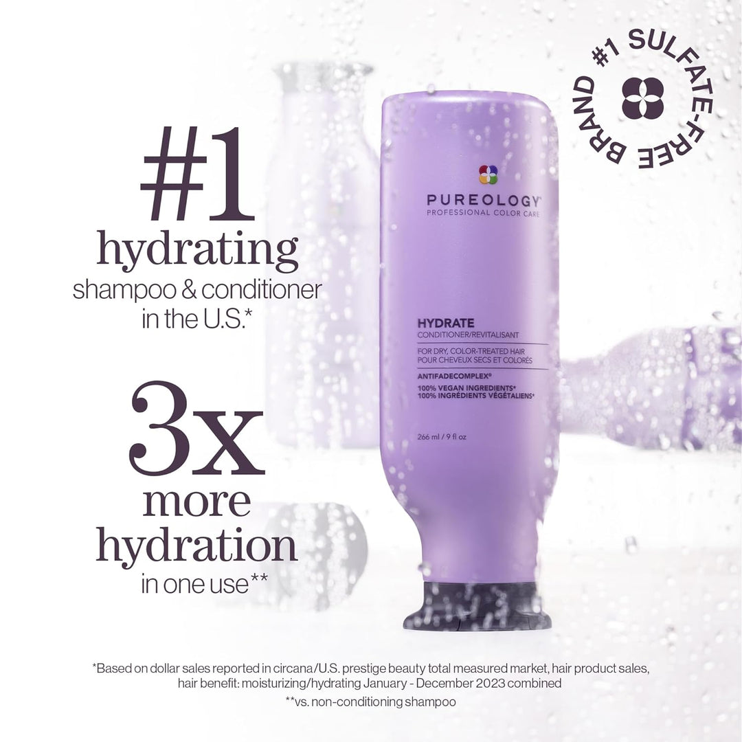 Pureology Hydrate Conditioner - For Dry or Color Treated Hair, Nour...