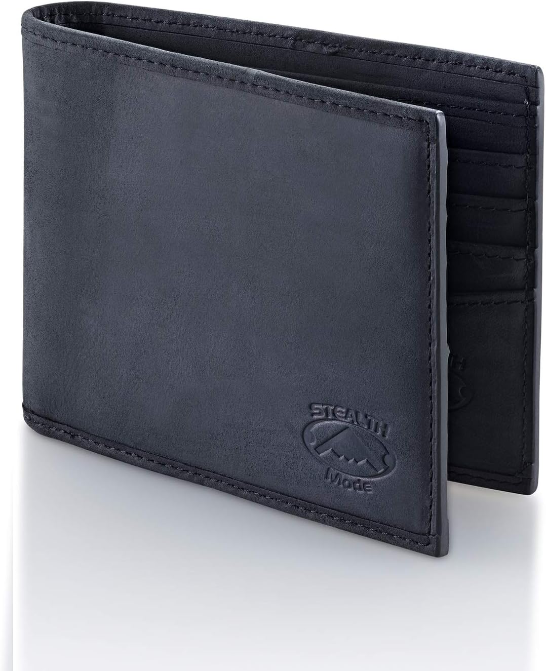 Stealth Mode Billetera de cuero para hombre. Billetera con RFID + 8...